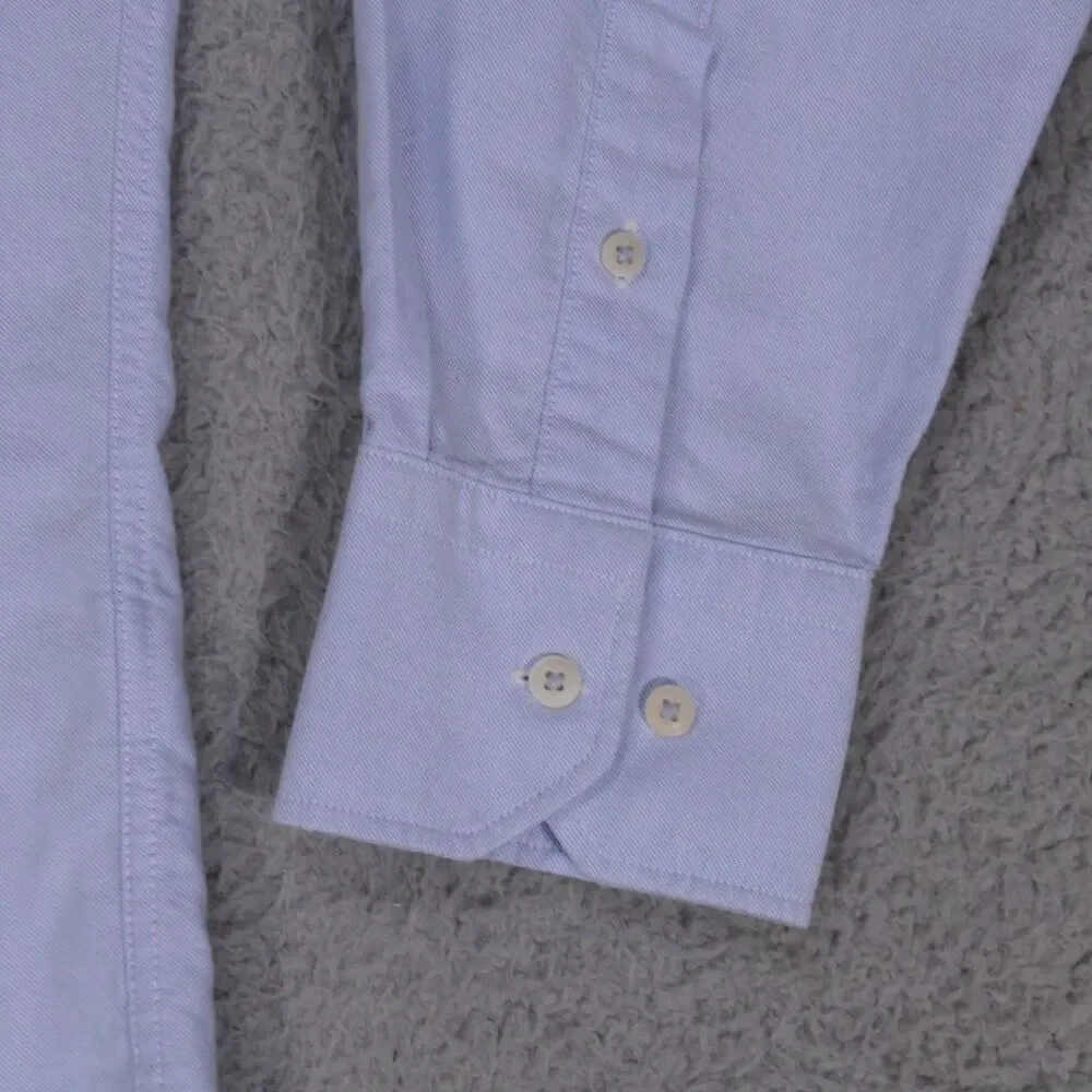 David Donahue Shirt Mens Large Blue Oxford Button Down Long Sleeve